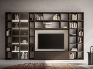 LUXURY - Open sectional wooden bookcase by Santalucia Mobili - view 2